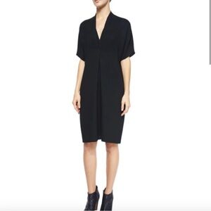 Vince Double V-Neck Short-Sleeve Dress